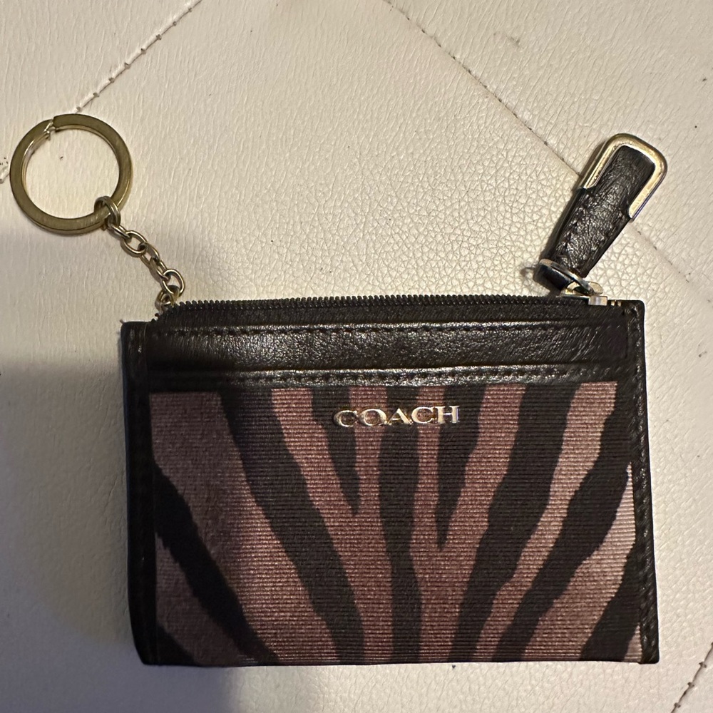 Coach mini zip wallet/id case